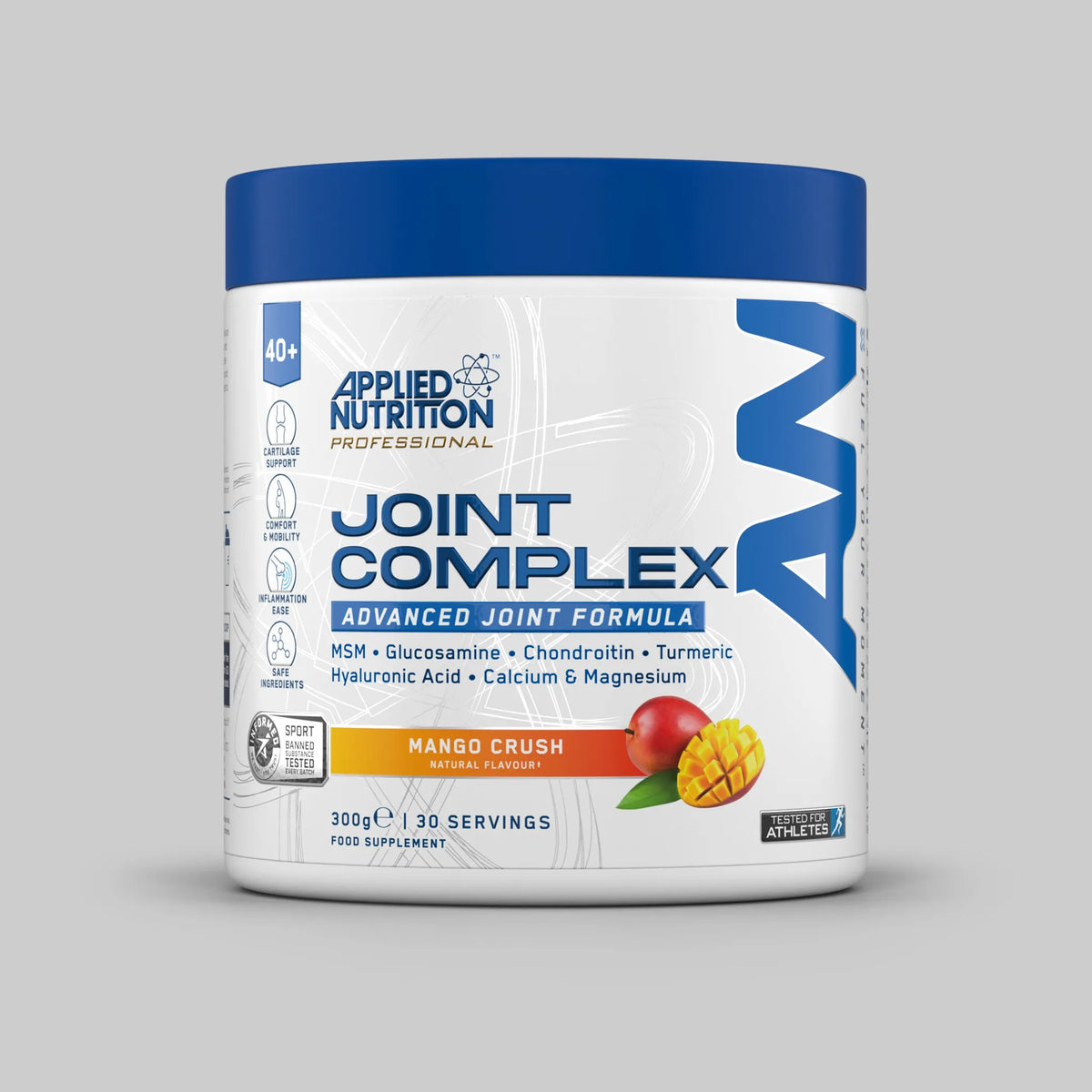 Applied Nutrition Joint Complex Mango Crush supplement container on a gray background